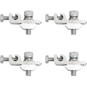 Ground Lug Cable Clamp 4PCS Solar Panel Bolt-On Coupling Earthing Conductor Buried Connectors for Photovoltaic Roof Bracket and Ground Bracket Aluminum Rail, Grounding Clip