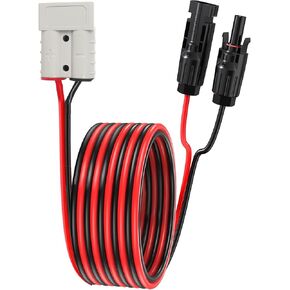 Solar Panel Kits Charge Cable Compatible with Anderson Adapter and Solar Connectors for Portable Power Stations Solar Generators (10AWG 6 FT Horizontal)