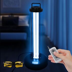 38W UV Sanitizing Light, Portable Ultraviolet Light with 3-Gear Timer and Remote Control, Home Disinfection Device 110V UVC Light, 99.99% UVC Cleaning Lamp for Home, Office, Hotel, School