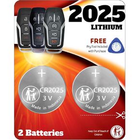Key Fob Battery Ford CR2025 (2 Pack) OEM Remote Replacement for Ford Explorer Fusion Edge F150 F250 F350 Lincoln MKX MKZ MKC (M3N-A2C31243300, A2C31243300) Check Fitment Guide