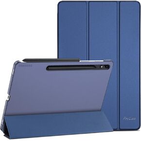 غطاء ProCase لجهاز Galaxy Tab S8 Plus 2022/ Tab S7 FE 2021/ Tab S7 Plus 2020 مقاس 12.4 بوصة، جراب واقٍ نحيف قابل للطي وغطاء خلفي ذكي لجهاز Galaxy Tab S8+ / S7 FE / S7+ مقاس 12.4 بوصة - أسود in Kuwait