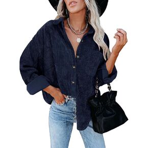 Bbkkuck Womens Flannel Shirt Button Down Plaid Shackets Oversized Long Sleeve Blouse Tops Fall Jacket Coat with Pockets