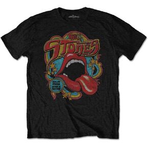 Rolling Stones Men's Retro 70's Vibe Vintage T-Shirt Black
