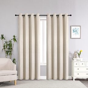 Regal Home Collections Room Darkening Curtains 2-Panel Set - Noise Reducing, Energy Saving Room Darkening Window Curtains & Drapes for Bedroom, Living Room (52in W x 63in L - 2 Panels, White)