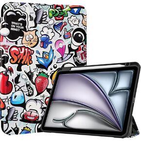 حافظة ProCase لجهاز iPad Air 11 بوصة الجيل السادس 2024 M2 / Air الجيل الخامس / الرابع مع حامل أقلام، غطاء حماية ذكي لجهاز iPad Air 5 4 10.9 بوصة - وردي