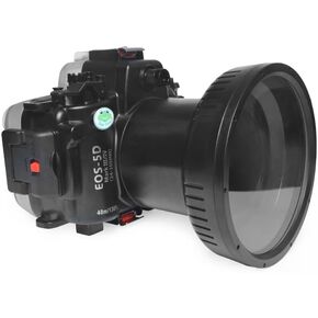 SeaFrogs 40M/130ft Waterproof Housing Underwater Case V2.0 for Canon 5D III Mark IV 5D3 5D4 with EF 24-105mm f/4L Lens, w/Vacuum System Port- Upgrade Version