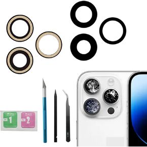 14 Pro Back Rear Camera Lens Glass Replacement for iPhone 14 Pro and iPhone 14 Pro Max Camera Glass Replacement with pre-Installed Adhesive and Reparing Toolkits