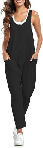 بذلة نسائية كاجوال من BKRIVE بدون أكمام وحزام أوسع وزر سفلي فضفاض وسروال طويل مع جيوب in Kuwait