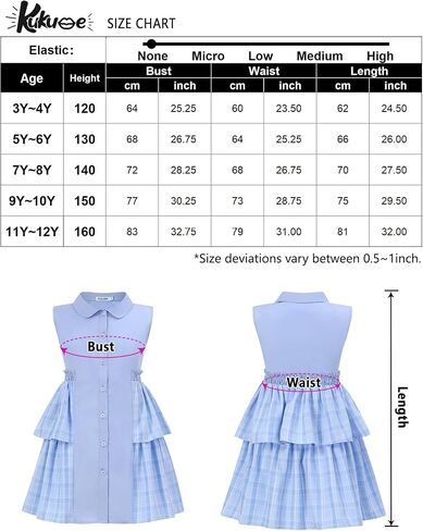 Little Girls Turn Down Collar Dresses Stitching Plaid Shirtdress Swing Ruffle Dress for 3-12 Years in Saudi Arabia