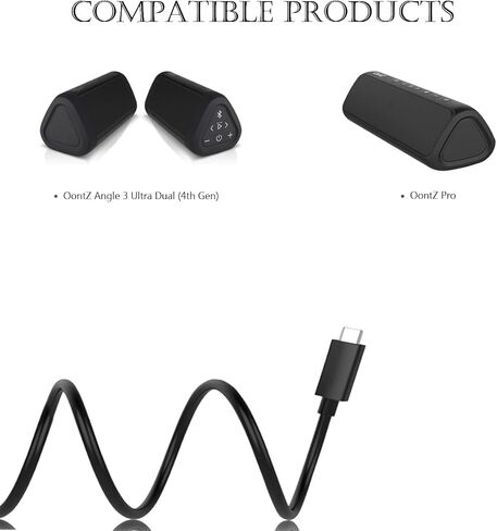 Charger Cable Compatible with OontZ Angle 3 Ultra Dual(4th Generation), OontZ Angle 3 (4th Generation), OontZ Pr Bluetooth Speakers, Portable Stereo Bluetooth Speaker USB C Charging Cable (5FT)… in Kuwait