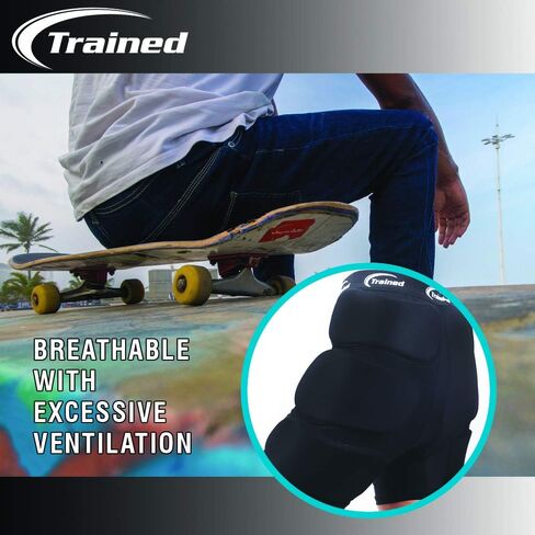 Trained Padded Protective Shorts for Extreme Sports Black in Kuwait