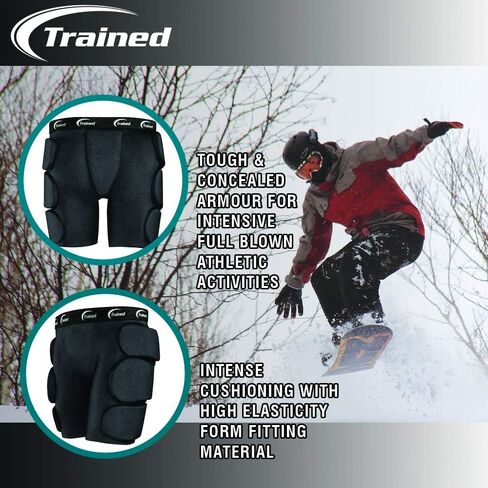 Trained Padded Protective Shorts for Extreme Sports Black in Kuwait