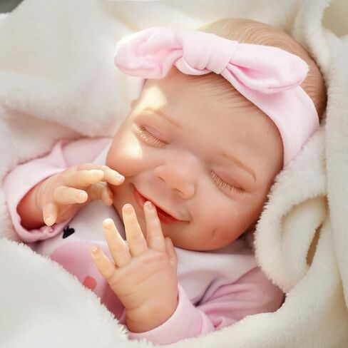 20-Inch Lifelike Reborn Baby Dolls - Sweet Smile Real Life Realistic-Newborn Soft Body Realistic Newborn Baby Dolls Sleeping Baby Girl-Best Gift for Kids Age 3+ in Saudi Arabia