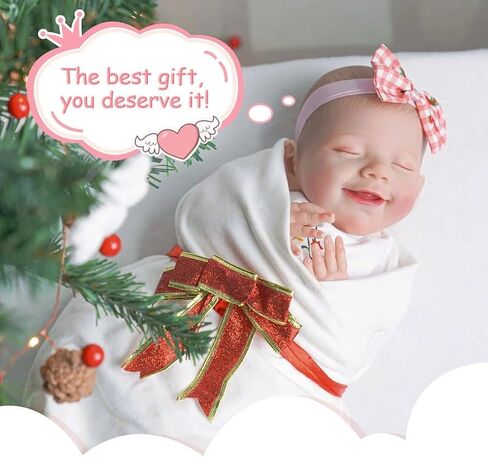 20-Inch Lifelike Reborn Baby Dolls - Sweet Smile Real Life Realistic-Newborn Soft Body Realistic Newborn Baby Dolls Sleeping Baby Girl-Best Gift for Kids Age 3+ in Saudi Arabia