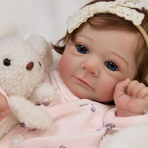 20-Inch Lifelike Reborn Baby Dolls - Sweet Smile Real Life Realistic-Newborn Soft Body Realistic Newborn Baby Dolls Sleeping Baby Girl-Best Gift for Kids Age 3+ in Kuwait