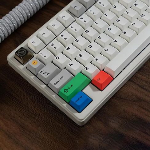 أغطية مفاتيح PBT - مجموعة أغطية مفاتيح باللون الرمادي والأبيض بنسبة 75 بالمائة من ملف تعريف الكرز 142 مفتاحًا طراز DYE-Sub البسيط مناسب للوحة مفاتيح الألعاب الميكانيكية 60/61/65/68/75/87 in Kuwait