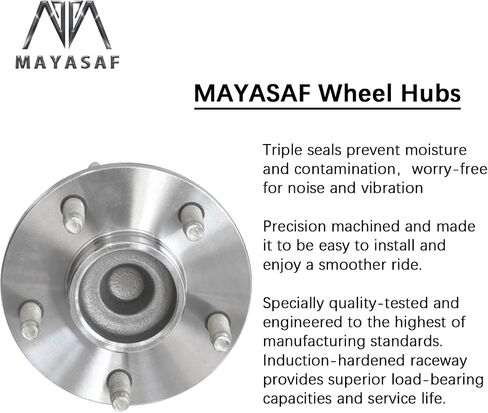 MAYASAF 512285 [عبوتان، 5 عروات] مجموعة محمل محور العجلة الخلفية لسيارة Chevy 2004-2012 Malibu/2008-10 HHR & Cobalt/2004-05 Classic، لبونتياك 2005-10 G6، لـ 2007-09 Saturn Aura (قطعتان) in Saudi Arabia