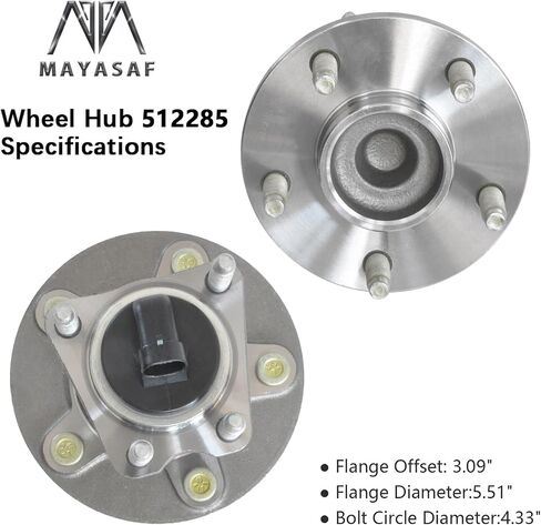 MAYASAF 512285 [عبوتان، 5 عروات] مجموعة محمل محور العجلة الخلفية لسيارة Chevy 2004-2012 Malibu/2008-10 HHR & Cobalt/2004-05 Classic، لبونتياك 2005-10 G6، لـ 2007-09 Saturn Aura (قطعتان) in Saudi Arabia