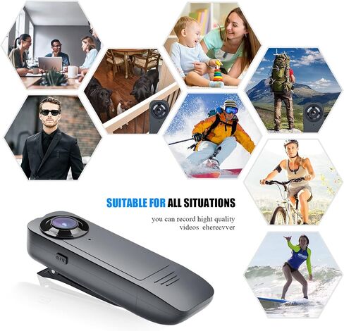 Mini Camera, 32GB Memory Card Ture 1080P Spy Nanny Body Camera with Photo and Video Record, Portable Pocket Hidden BodyCam with Night Vision 1000mAh in Saudi Arabia