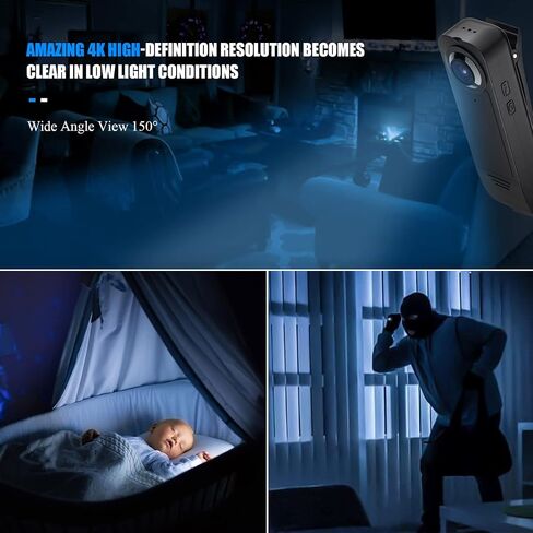 Mini Camera, 32GB Memory Card Ture 1080P Spy Nanny Body Camera with Photo and Video Record, Portable Pocket Hidden BodyCam with Night Vision 1000mAh in Saudi Arabia
