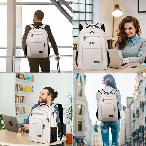Travel Laptop Backpack, 17.3 Inch Large Backpack for School, Business Laptop Backpack with USB Charging Port, Anti Theft Water Resistant College Computer Bag Daypack for Men Women, Black in Kuwait