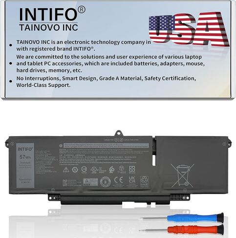 57Wh 66DWX Laptop Battery Compatible with Dell Latitude 7340 7350 7440 7450 7640 7650 Series Notebook 00HYH8 0HYH8 086D0Y 86D0Y 0CTJJ6 CTJJ6 0JNYT4 JNYT4 WW8N8 0047T0 047T0 0V0W55 V0W55 FH97R in Kuwait