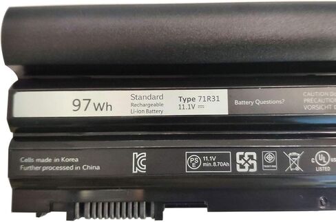 بطارية كمبيوتر محمول بديلة NN EndlessBattery 71R31 متوافقة مع الكمبيوتر المحمول Dell Latitude E6440 462-3678 ATG Precision M2800 M5YOX Laptop G5M10(97Wh 11.1V 9cell) in Kuwait