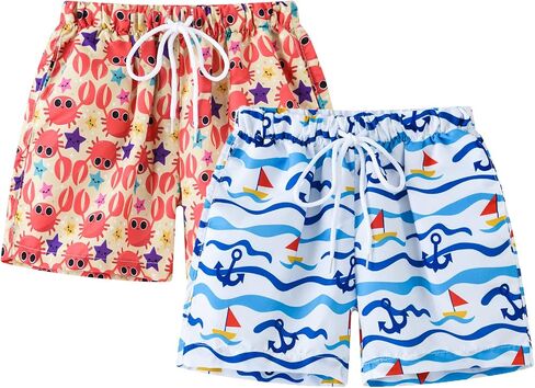 Boys Shorts Lightweight Quick Dry Athletic Short Print Fashion Beach Shorts Kids Boardshort 3-10Years in Saudi Arabia