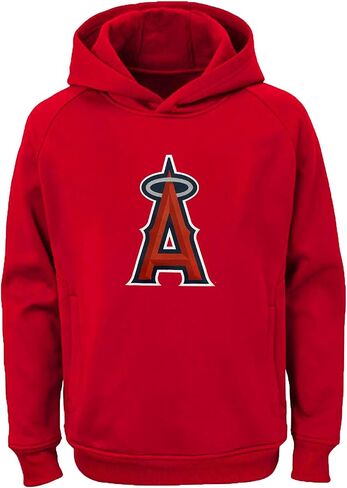 MLB Youth 8-20 Polyester Performance Primary Logo Pullover Sweatshirt Hoodie & T-Shirt 2 Pack Set (14-16, Los Angeles Angels) in Saudi Arabia