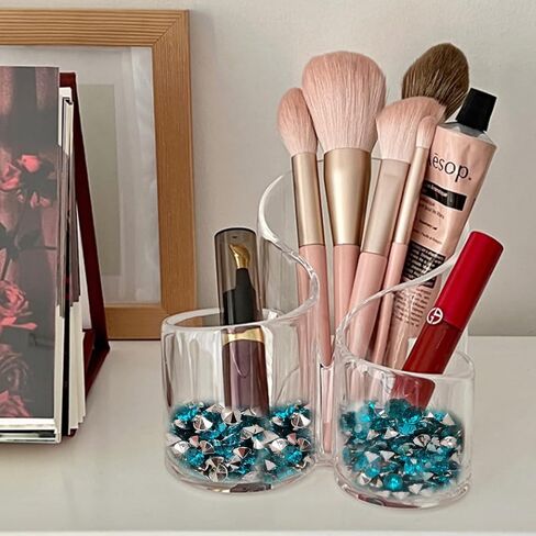 3000 قطعة من الماس الأكريليك المبعثر 0.315 بوصة من الأحجار الكريمة المزيفة، قصاصات من الأحجار الكريمة لتزيين طاولة حفلات الزفاف، حامل فرشاة المكياج، حشو مزهرية، ديكور ألماس الزفاف، أزرق مخضر مع ظهر فضي in Kuwait