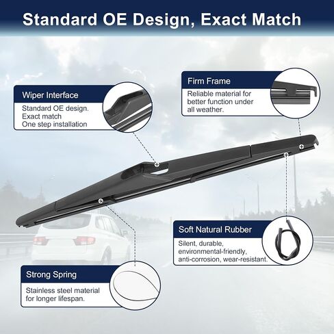 X AUTOHAUX Rear Windshield Wiper Blade for Ford Fiesta MK6 2008-2016 - 300mm 12 Inch in Saudi Arabia