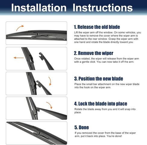 X AUTOHAUX Rear Windshield Wiper Blade for Ford Fiesta MK6 2008-2016 - 300mm 12 Inch in Saudi Arabia