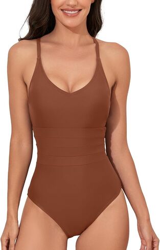 Cromi One Piece Swimsuit Women Low Back Bathing Suit Adjustable Spaghetti Straps Swimwear in Saudi Arabia