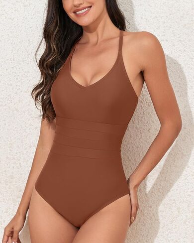 Cromi One Piece Swimsuit Women Low Back Bathing Suit Adjustable Spaghetti Straps Swimwear in Saudi Arabia