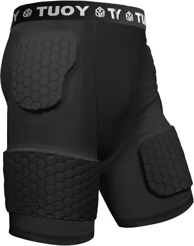 Men's Padded Football Girdle Compression 5-Pads Integrated Football Pads with Hip Tail Thigh Protector for Football Baseball in Saudi Arabia