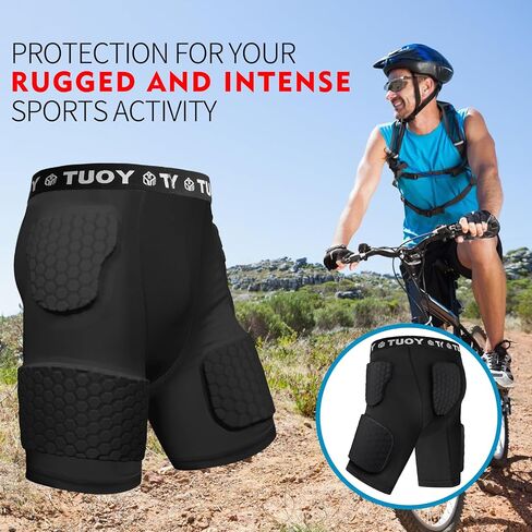 Men's Padded Football Girdle Compression 5-Pads Integrated Football Pads with Hip Tail Thigh Protector for Football Baseball in Saudi Arabia