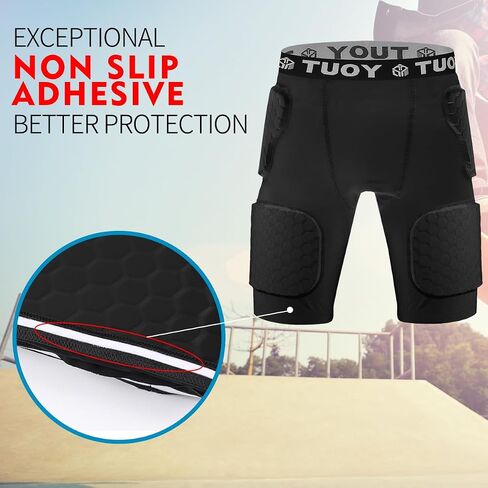 Men's Padded Football Girdle Compression 5-Pads Integrated Football Pads with Hip Tail Thigh Protector for Football Baseball in Saudi Arabia