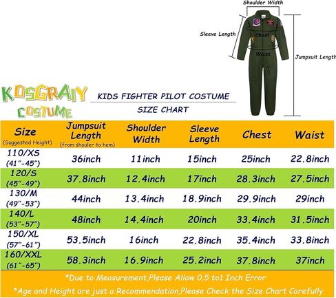 زي الطيار المقاتل من Kosgraiy، بدلة طيران عسكرية للصبي والفتاة، زي مافريك للأطفال في الهالوين in Kuwait