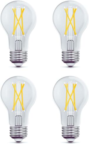 Feit Electric LED Clear A19 Medium Base Light Bulb - 40W Equivalent - 15 Year Life - 450 Lumen - 2700K Soft White - Dimmable | 4-Pack in Kuwait