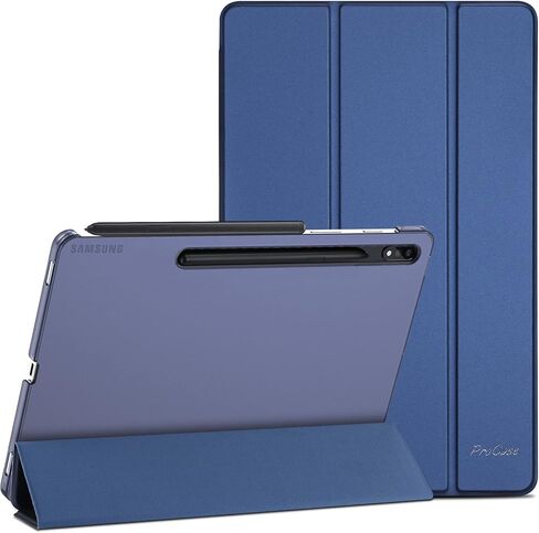 غطاء ProCase لجهاز Galaxy Tab S8 Plus 2022/ Tab S7 FE 2021/ Tab S7 Plus 2020 مقاس 12.4 بوصة، جراب واقٍ نحيف قابل للطي وغطاء خلفي ذكي لجهاز Galaxy Tab S8+ / S7 FE / S7+ مقاس 12.4 بوصة - أسود in Saudi Arabia