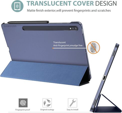 غطاء ProCase لجهاز Galaxy Tab S8 Plus 2022/ Tab S7 FE 2021/ Tab S7 Plus 2020 مقاس 12.4 بوصة، جراب واقٍ نحيف قابل للطي وغطاء خلفي ذكي لجهاز Galaxy Tab S8+ / S7 FE / S7+ مقاس 12.4 بوصة - أسود in Saudi Arabia