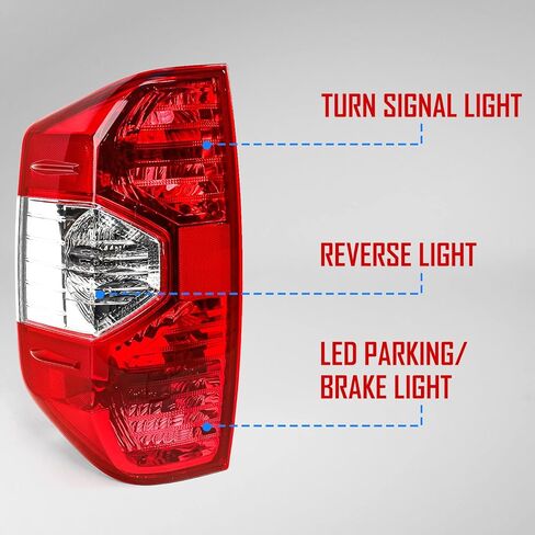 Huray LH الذيل ضوء لتويوتا تندرا 2014-2021 الضوء الخلفي الفرامل بدوره إشارة مصباح الذيل ضوء الجمعية اليسار سائق الجانب استبدال ل 81560-0C100 in Kuwait