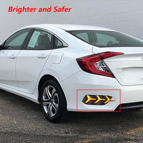 مصابيح ممتص الصدمات الخلفية LED مناسبة لسيارة Honda Civic 2016 2017 2018 2019 2020 2021 LX EX Touring Sedan، عدسات مدخنة Y عاكسة أضواء تشغيل الفرامل مصابيح إشارة الانعطاف المتتابعة in Saudi Arabia