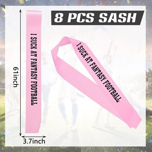 8 Pcs Pink Fantasy Football Loser Sash I Suck at Fantasy Football Award Sashes Football Sash for Last Place Trophy in Saudi Arabia
