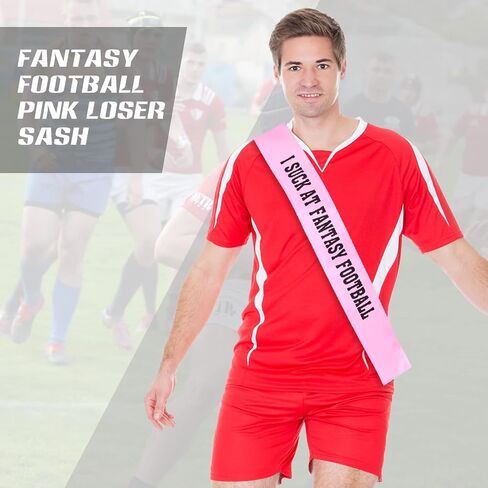 8 Pcs Pink Fantasy Football Loser Sash I Suck at Fantasy Football Award Sashes Football Sash for Last Place Trophy in Saudi Arabia