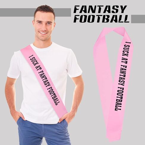 8 Pcs Pink Fantasy Football Loser Sash I Suck at Fantasy Football Award Sashes Football Sash for Last Place Trophy in Saudi Arabia