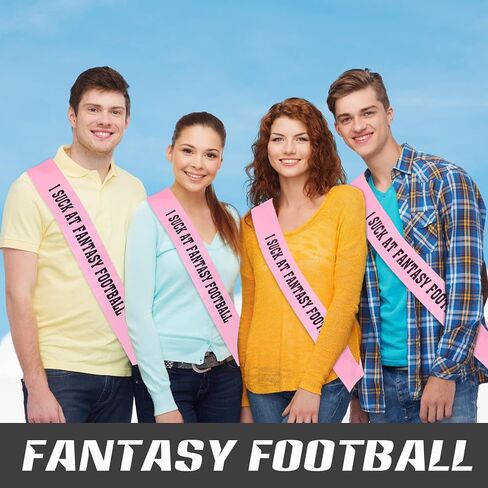 8 Pcs Pink Fantasy Football Loser Sash I Suck at Fantasy Football Award Sashes Football Sash for Last Place Trophy in Saudi Arabia