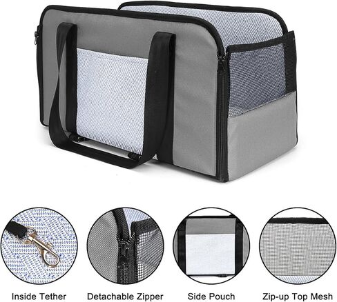 مقعد سيارة بوحدة تحكم مركزية للحيوانات الأليفة الصغيرة بوزن 12 رطلاً، مقعد 3 في 1 للحيوانات الأليفة للقطط والكلاب الصغيرة، مقعد سفر للكلاب بسحاب من الجلد مع وسادة قابلة للإزالة. in Kuwait