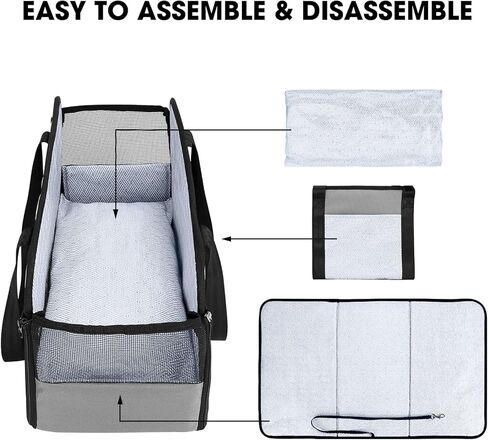 مقعد سيارة بوحدة تحكم مركزية للحيوانات الأليفة الصغيرة بوزن 12 رطلاً، مقعد 3 في 1 للحيوانات الأليفة للقطط والكلاب الصغيرة، مقعد سفر للكلاب بسحاب من الجلد مع وسادة قابلة للإزالة. in Kuwait