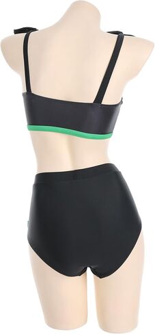 Miraculous Women's Lady Noir Beach Shoulder Straps Tie Top with High-waist Bottom Bikini Set Swimsuit Bathing Suit in Saudi Arabia